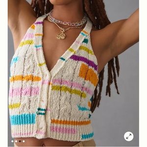 Anthropologie cropped knit tank